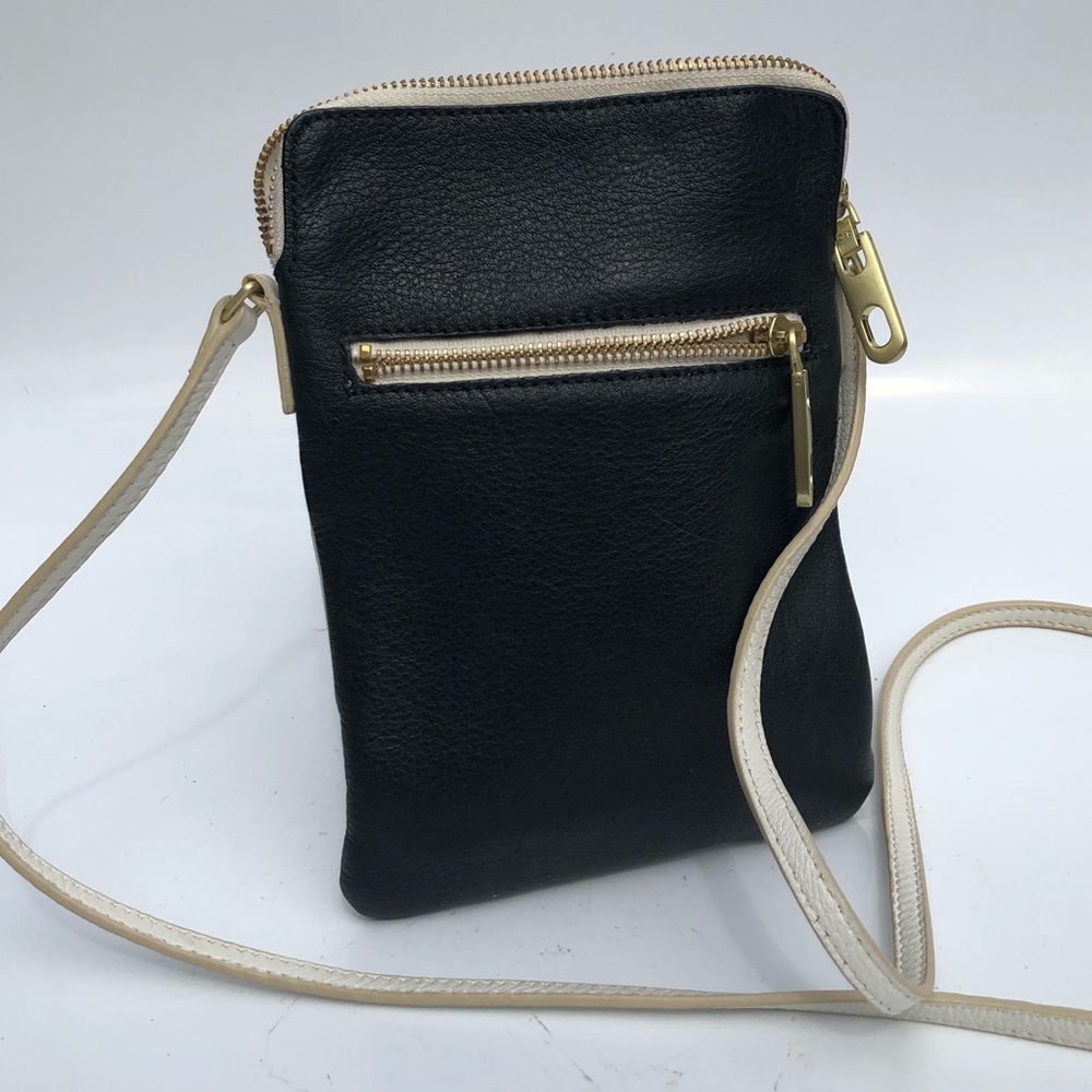 Black & White Combo Leather Crossbody Bag